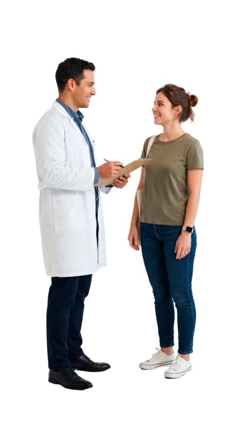 Médico y enfermera de HealthFare