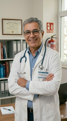 Dr. Carlos Silva en una videollamada