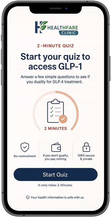 HealthFare Clinic, Comienza tu evaluación de 2 minutos para acceder a GLP-1